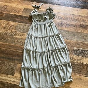 Altar’d State grey-green long dress. Size large.